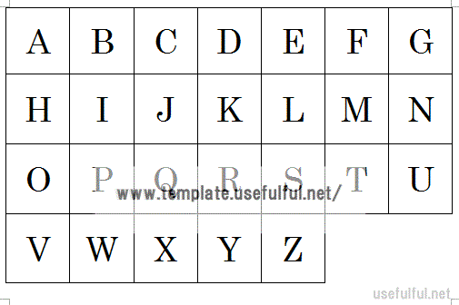 アルファベット表のテンプレート